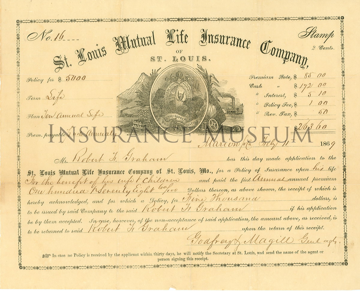 1869-07-11 - St.Louis Mutual Life Insurance Company - Invoices and ...